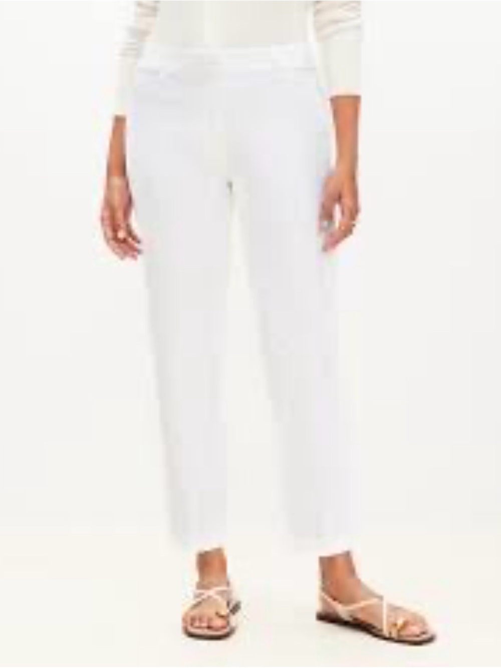 LOFT White Ankle Straight-Leg Pants